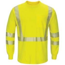 Bulwark Hi-Vis Lightweight Long Sleeve FR T-Shirt with Pocket