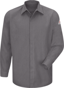 Bulwark Midweight FR Pocketless Concealed-Gripper Work Shirt